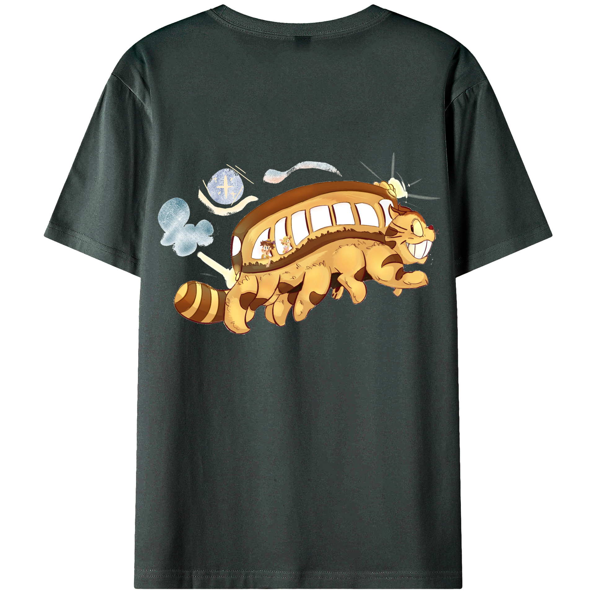 （画像用） となりのトトロ 草壁メイ 草壁サツキ My Neighbor Totoro Satsuki Kusakabe Mei Kusakabe 綿100％ メンズ半袖Tシャツ（バックプリント） 通気性